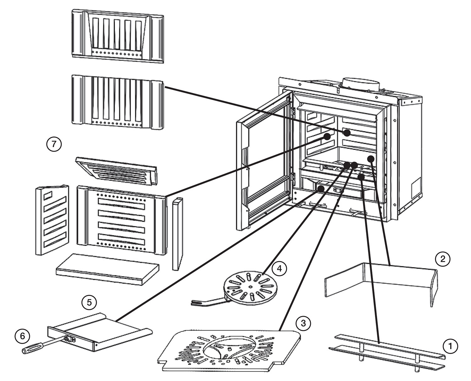 Elise 540 Inset Wood Burning Fire - Glass - Stovax Spare Parts