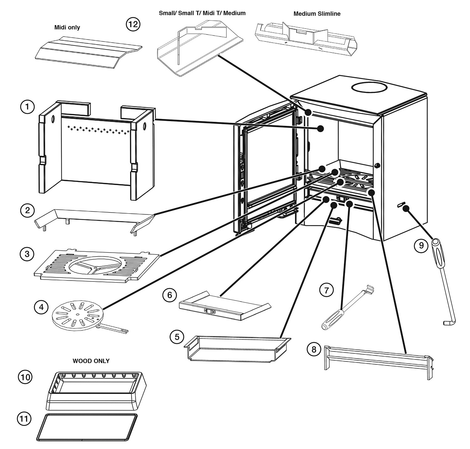 Vision Eco Medium Wood Burning Stove - Stovax Spare Parts
