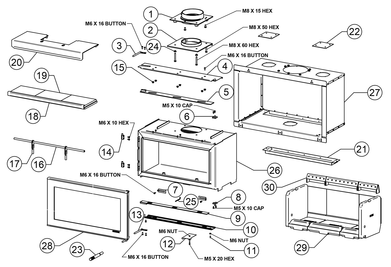 Mk1 Studio 1 Inset Fire - Stovax Spare Parts